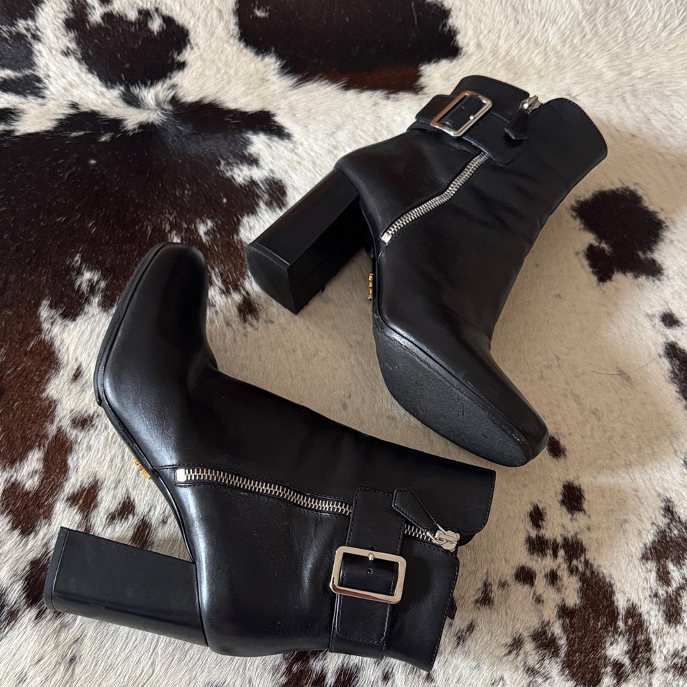 Prada Black Leather Boots - Picture 1 of 16
